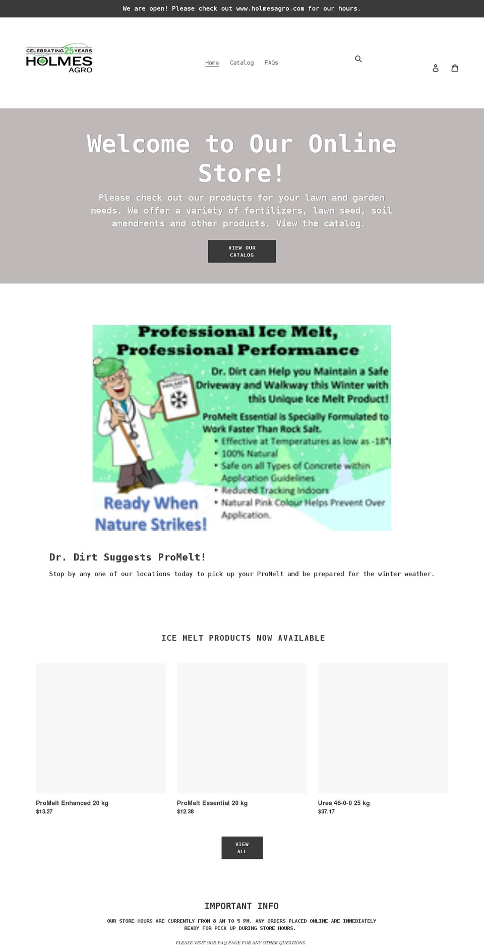 holmes-agro.myshopify.com shopify website screenshot