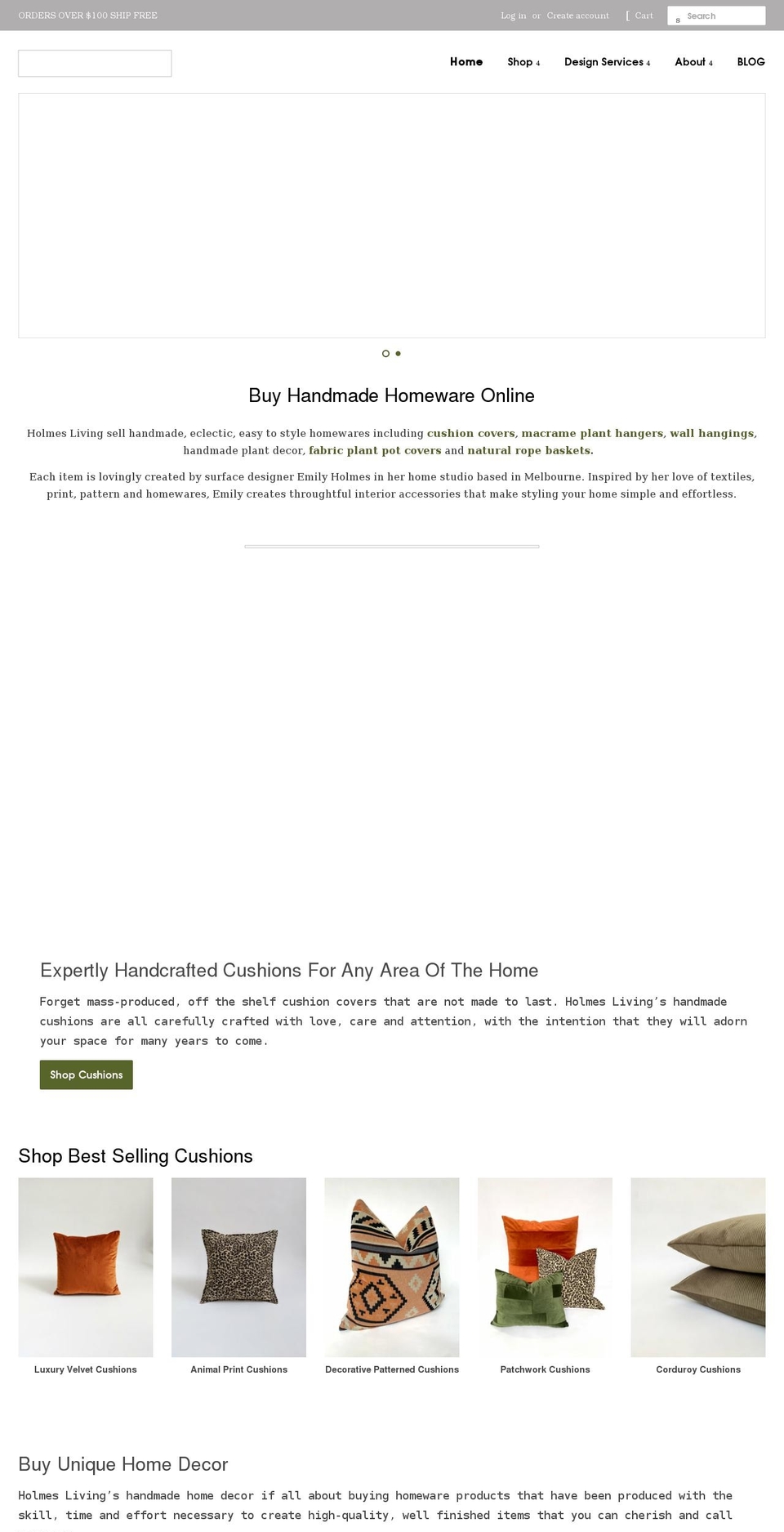 holmesliving.com.au shopify website screenshot