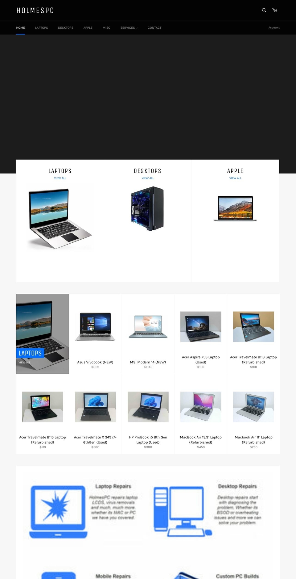 holmespc.com.au shopify website screenshot