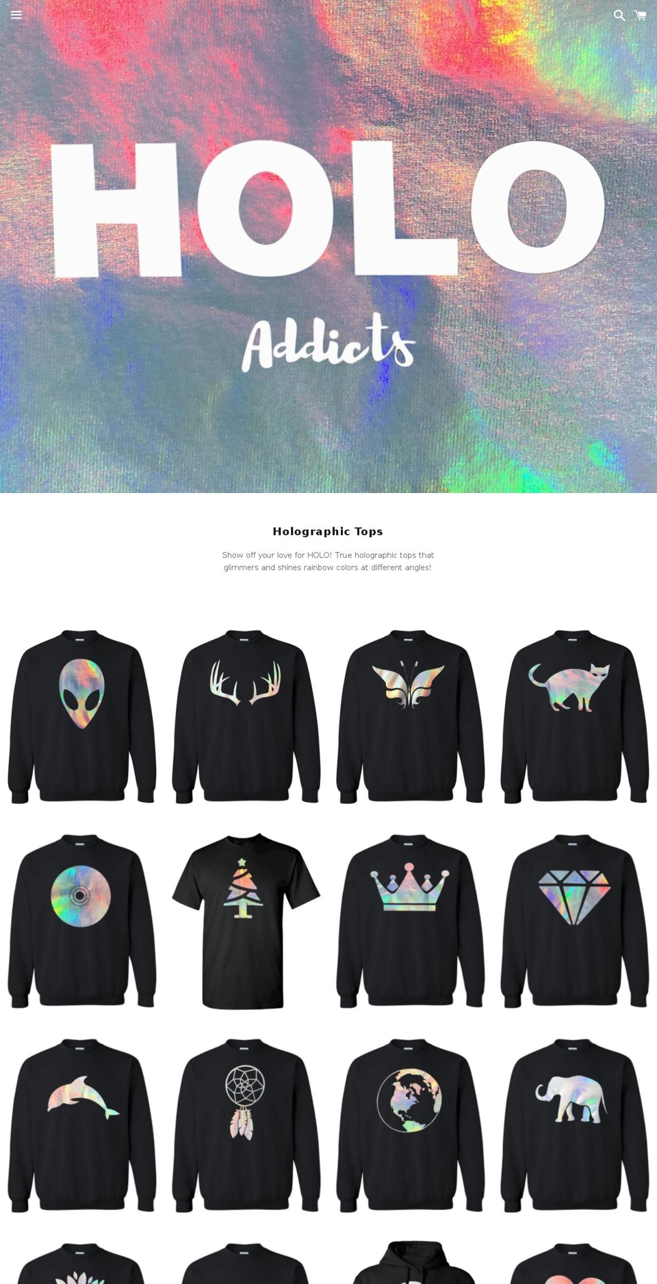 holoaddicts.com — Shopify storefront screenshot