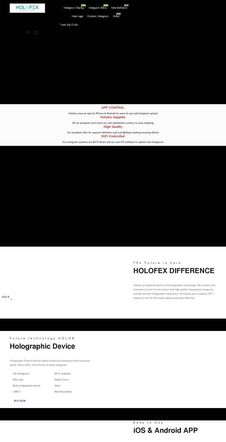 holofex.com shopify website screenshot