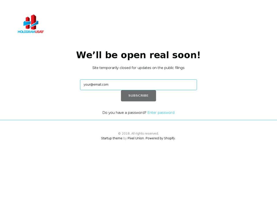 hologramusa.net shopify website screenshot
