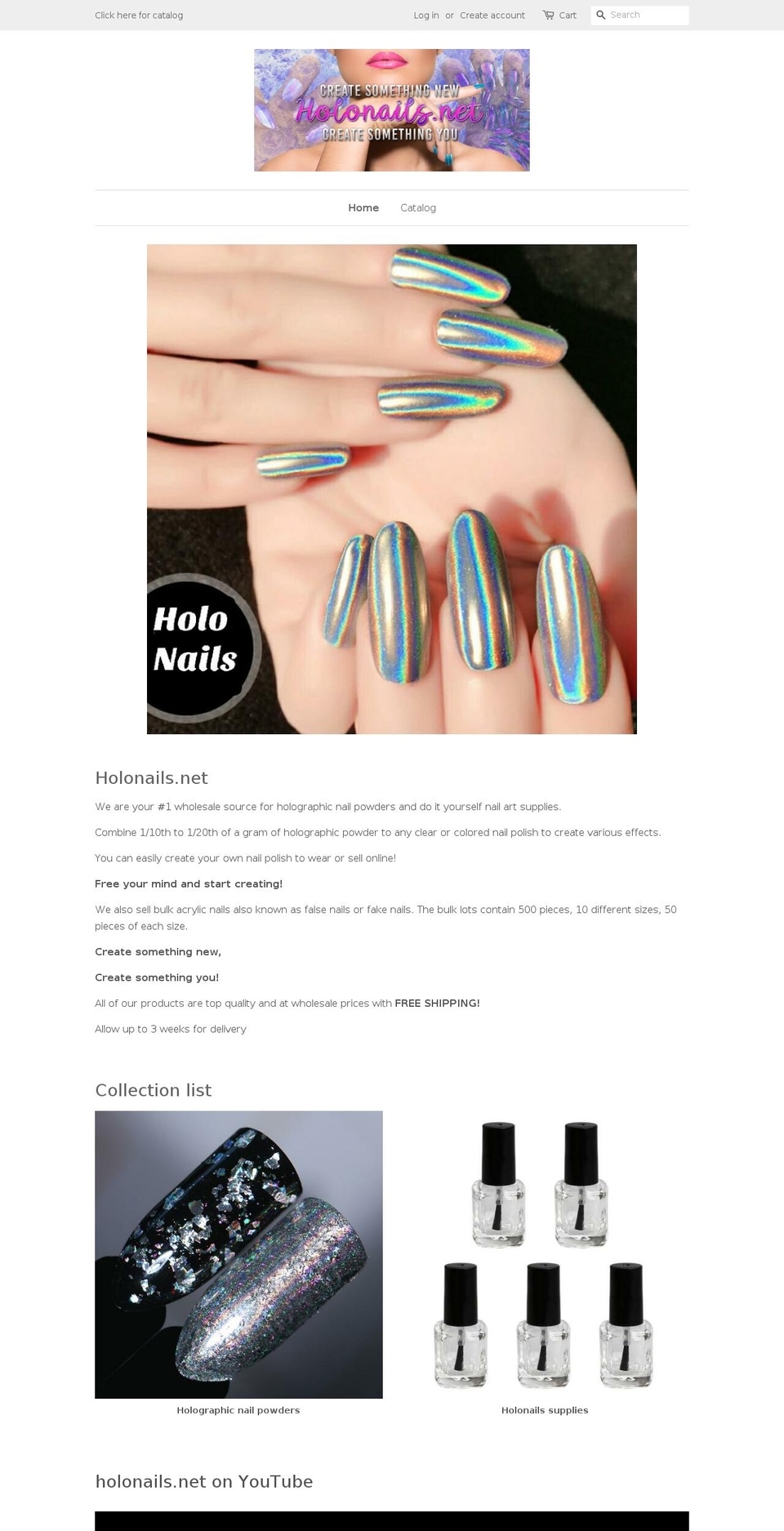holonails.net shopify website screenshot