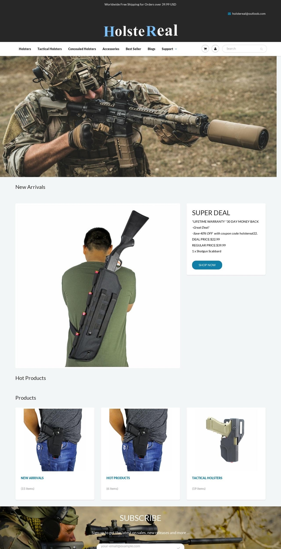 holstereal.com — Shopify storefront screenshot