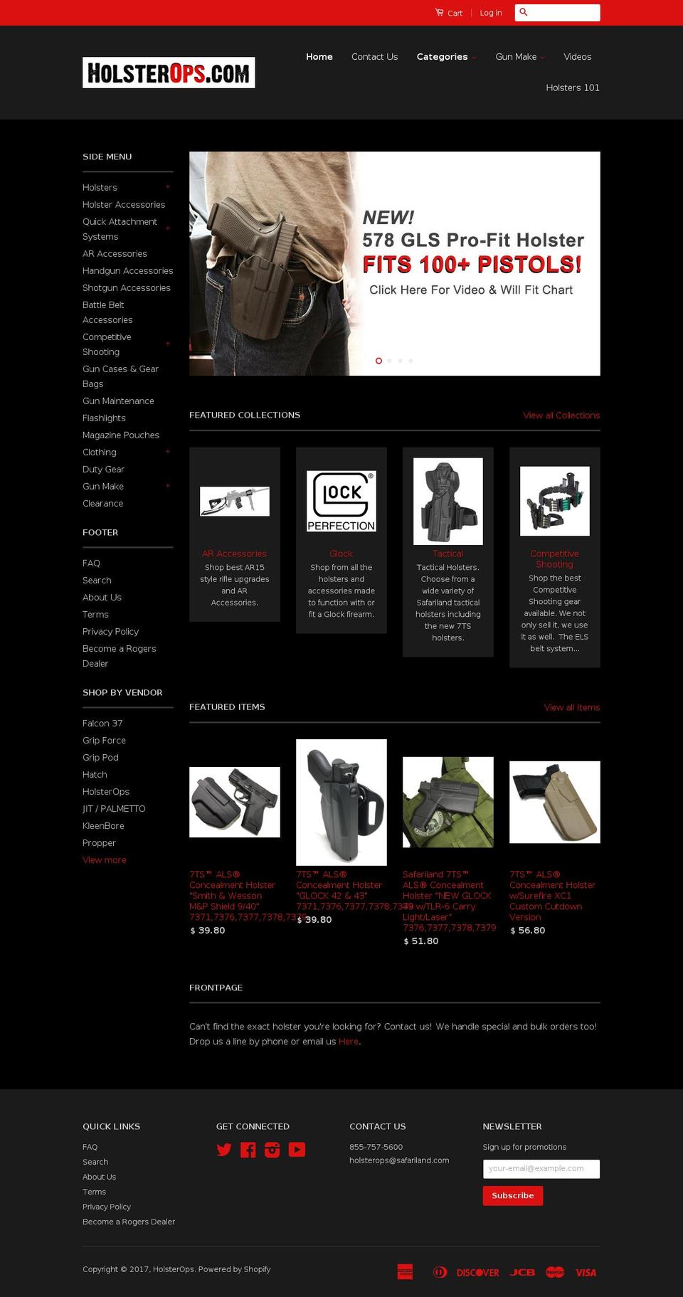 holsterops.net shopify website screenshot