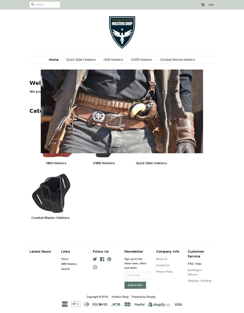 holstersshop.com — Shopify storefront screenshot