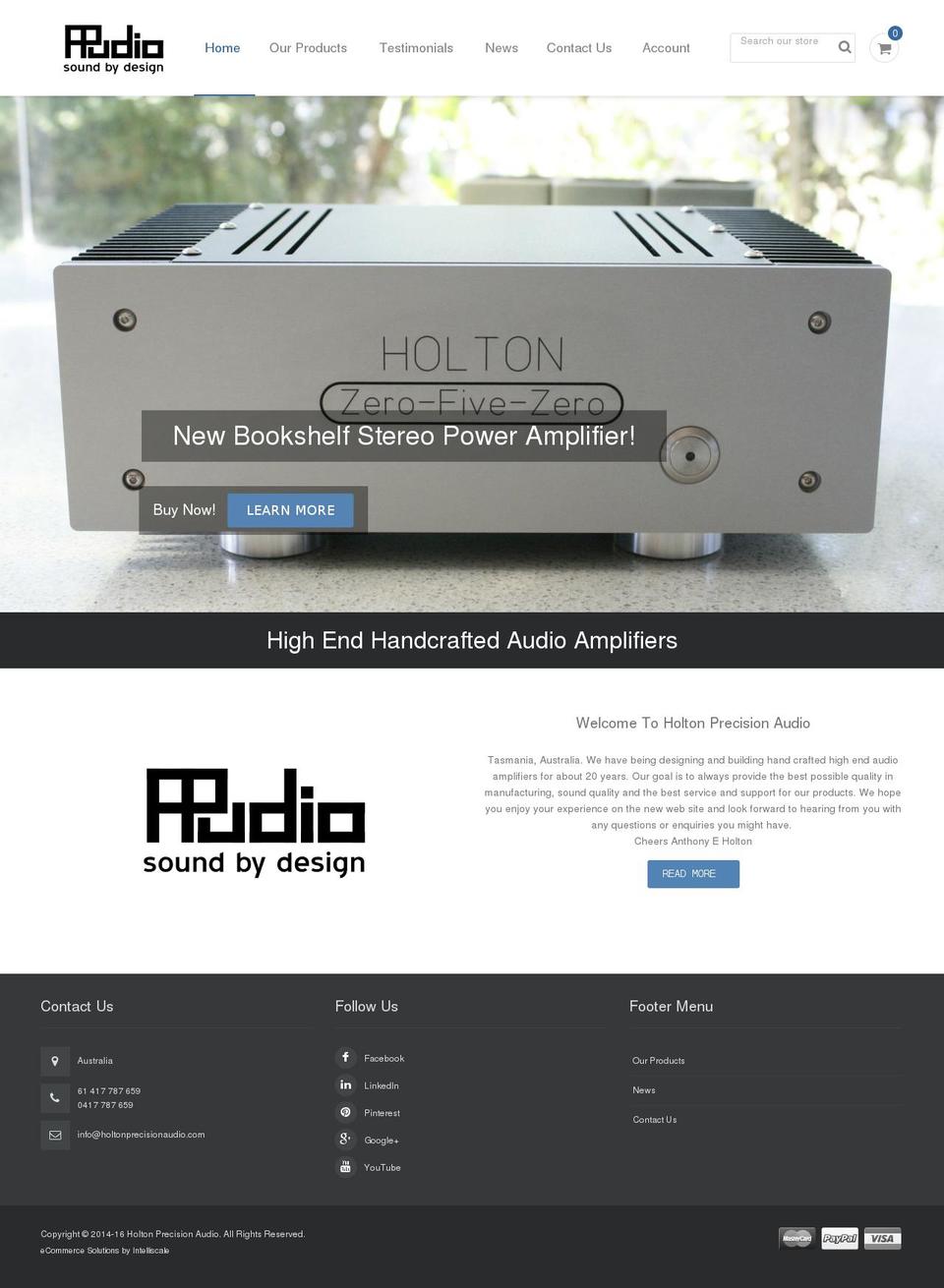 HPA-Theme Shopify theme site example holtonprecisionaudio.com