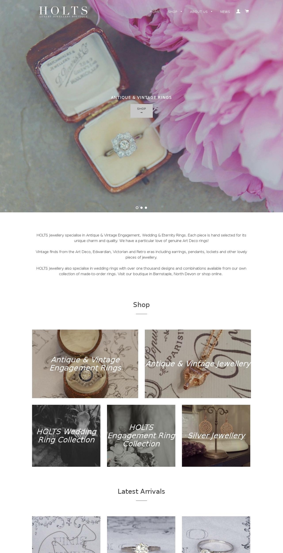 holtsjewellery.co.uk shopify website screenshot