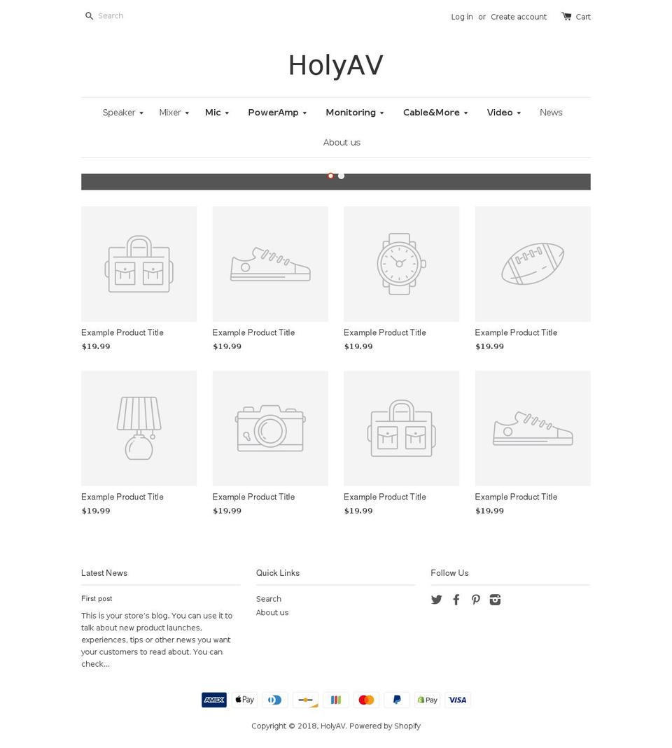 holyav.com — Shopify storefront screenshot