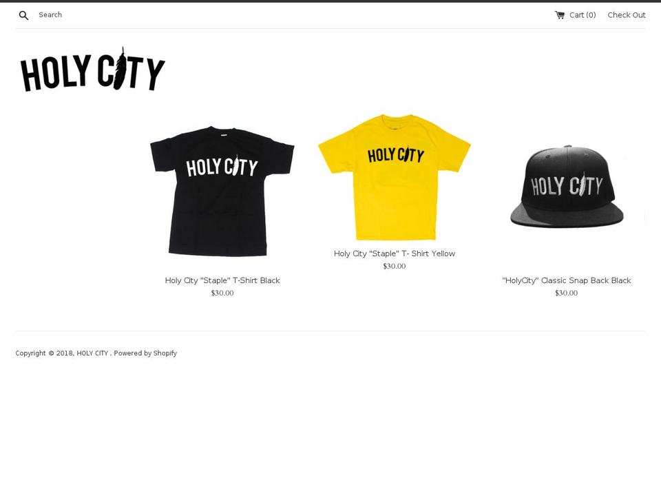 holycitynation.com shopify website screenshot