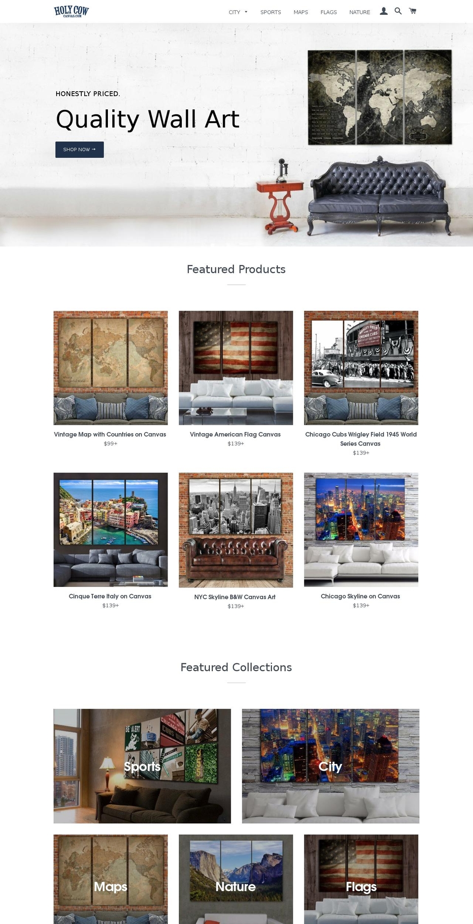 Be Yours Shopify theme site example holycowcanvas.com
