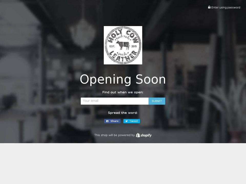 holycowleathergoods.com — Shopify storefront screenshot