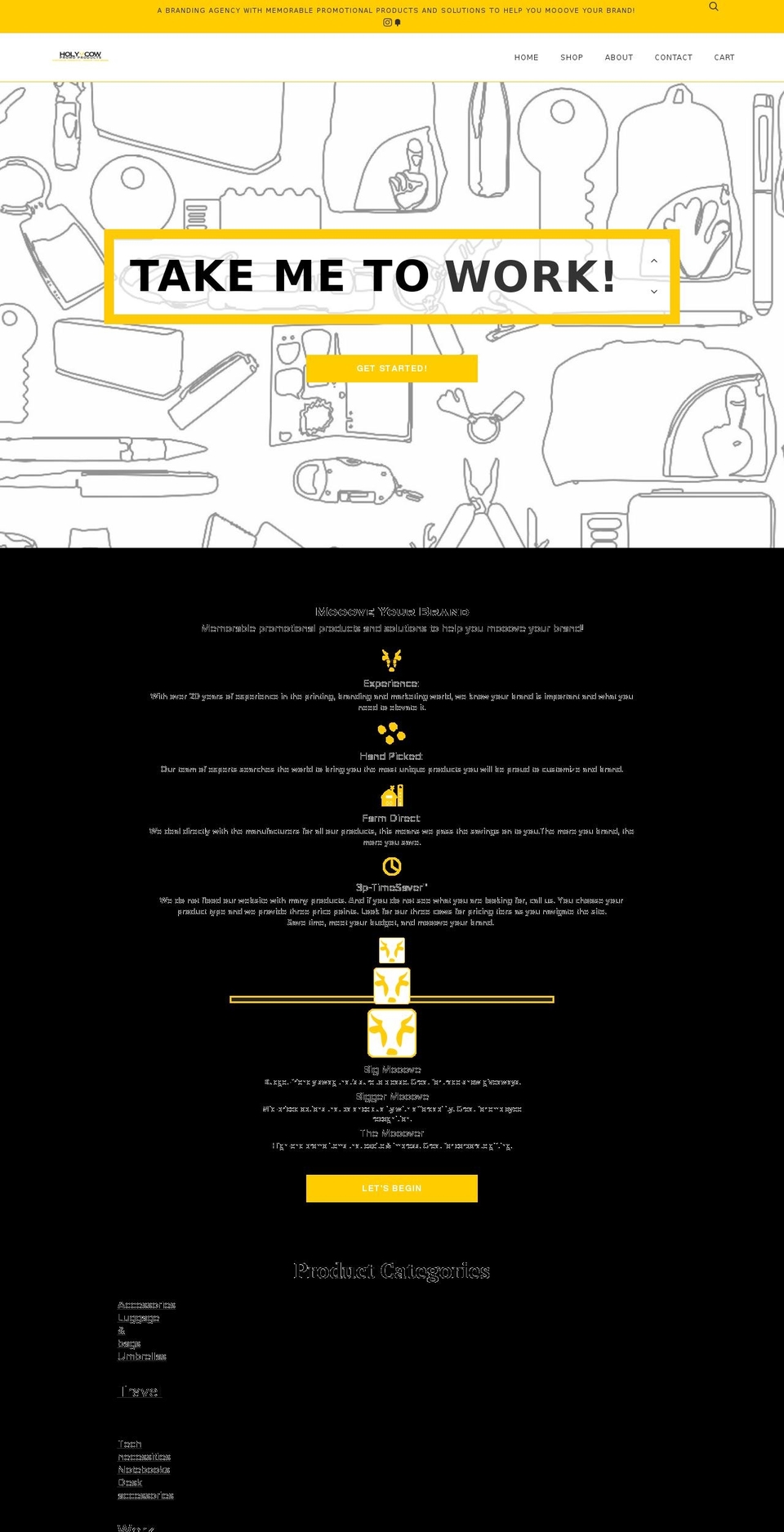 holycowpromo.com shopify website screenshot