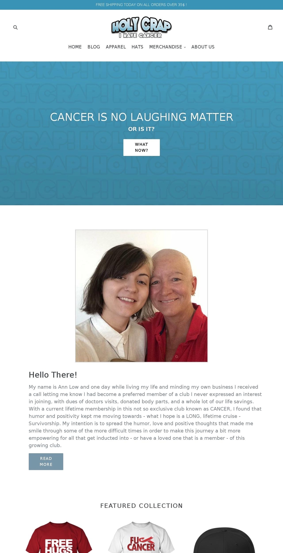 holycrapihavecancer.com — Shopify storefront screenshot