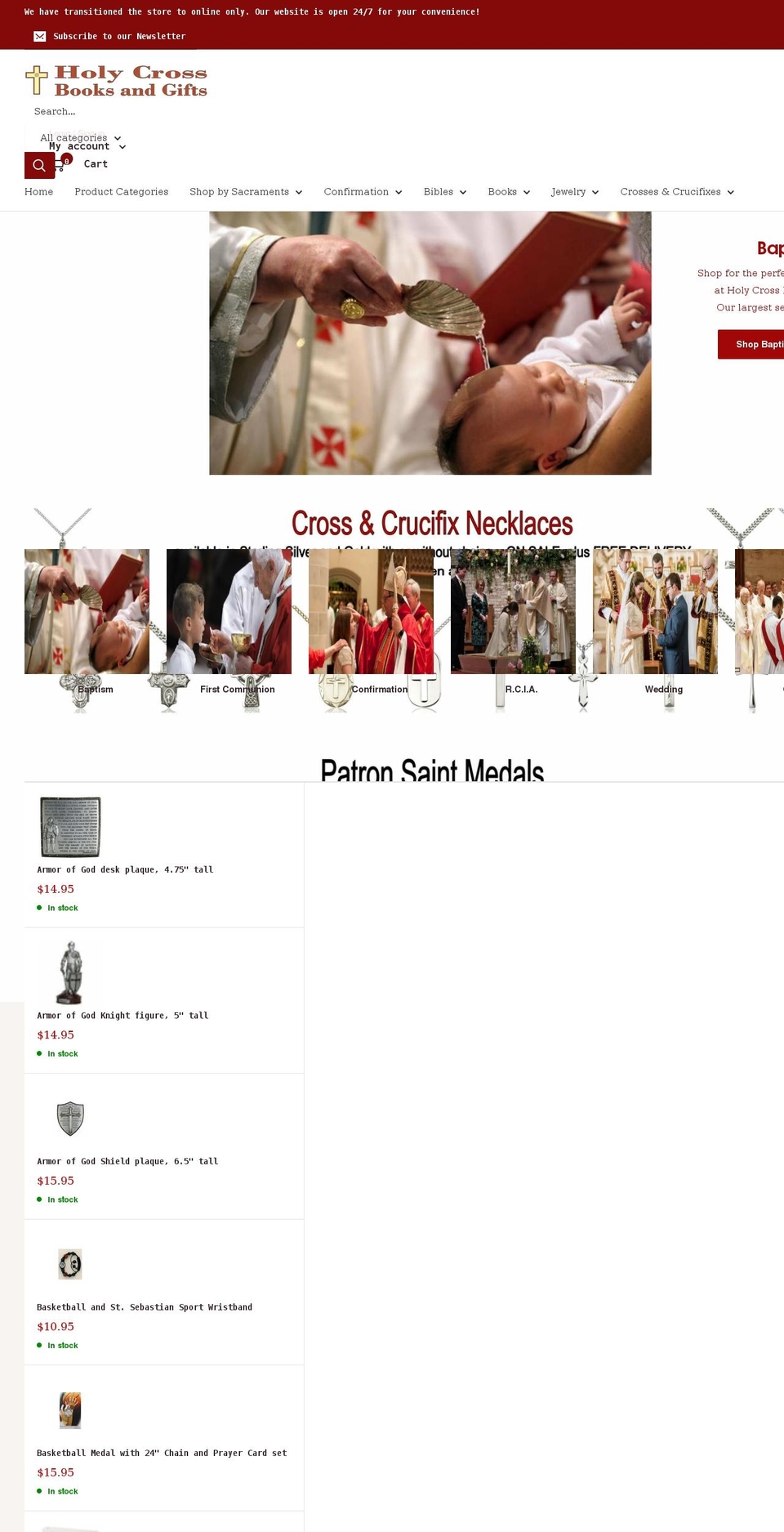 holycrossbooks.com shopify website screenshot