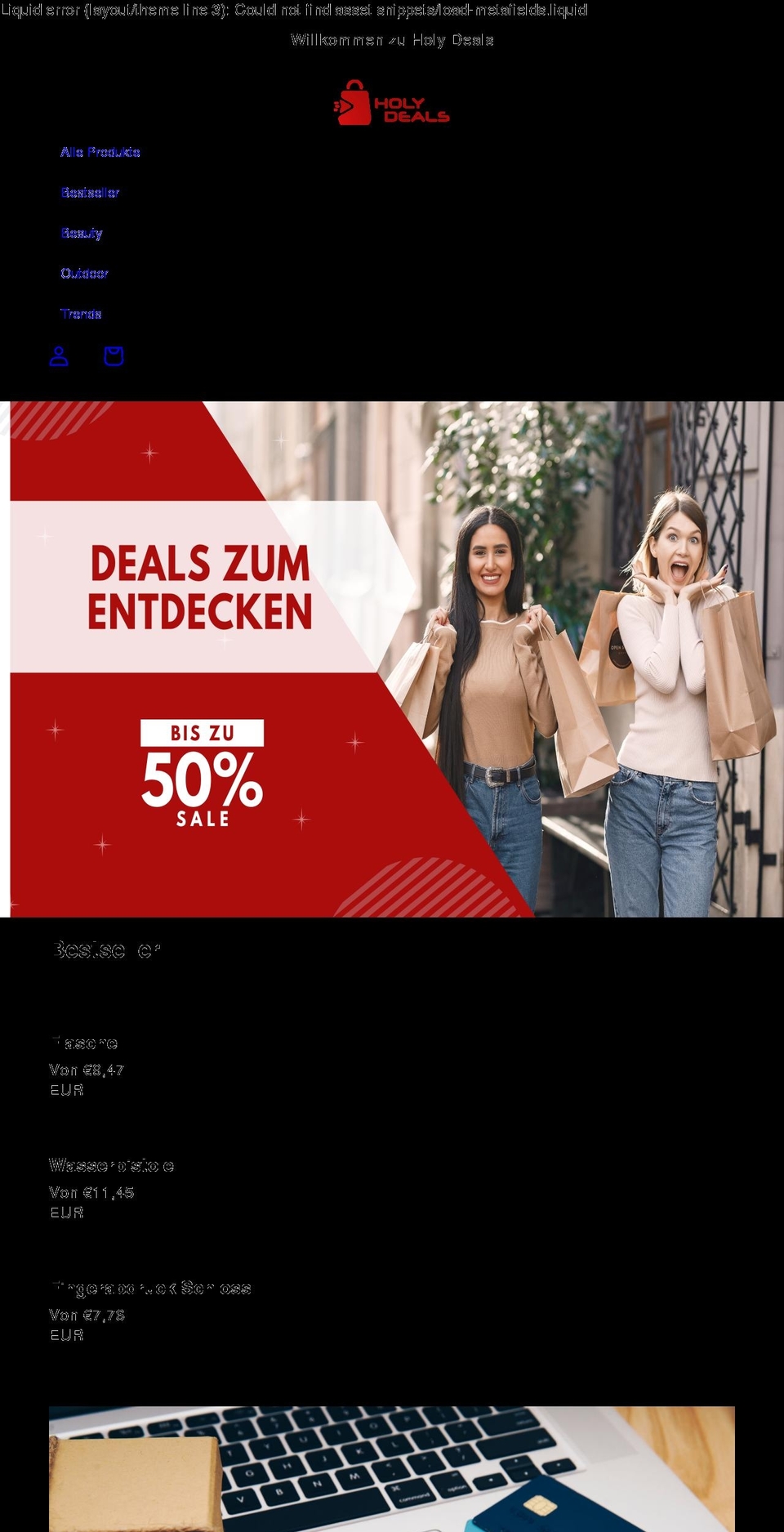 holydeals.de shopify website screenshot