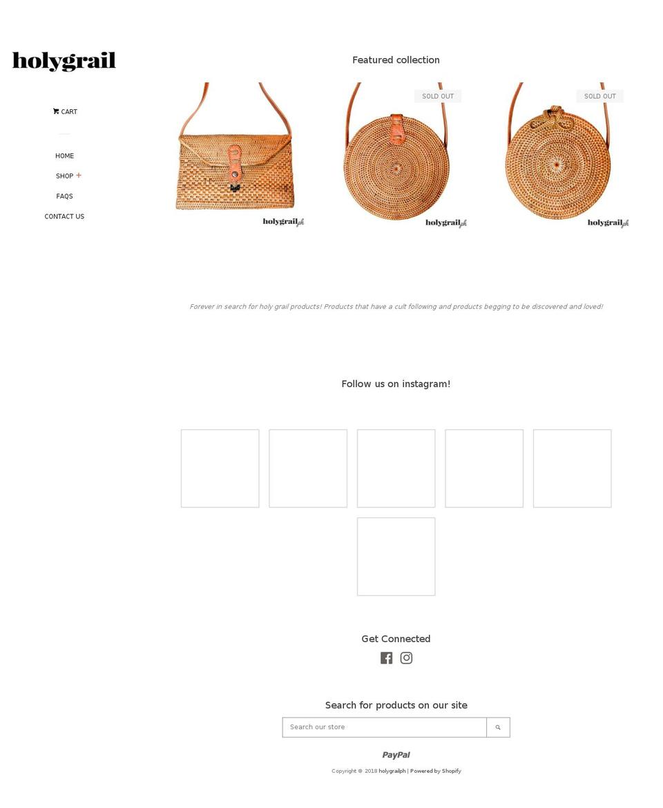 holygrailph.com — Shopify storefront screenshot