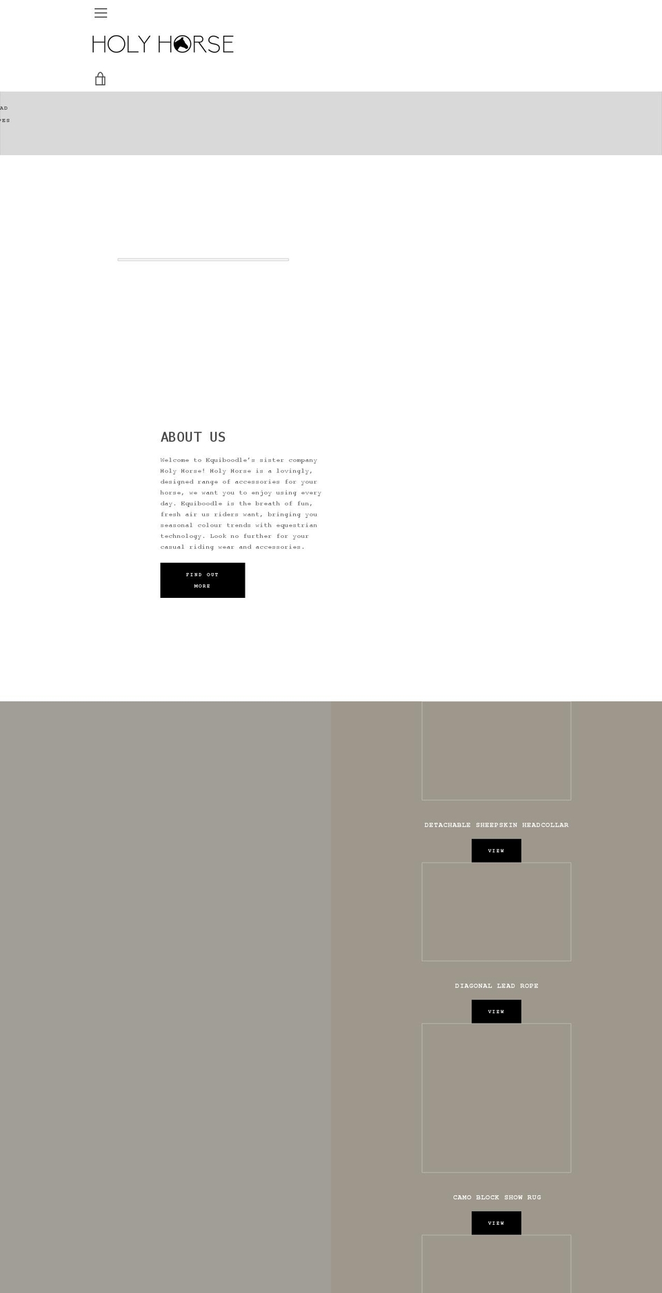 holyhorse.co.uk shopify website screenshot