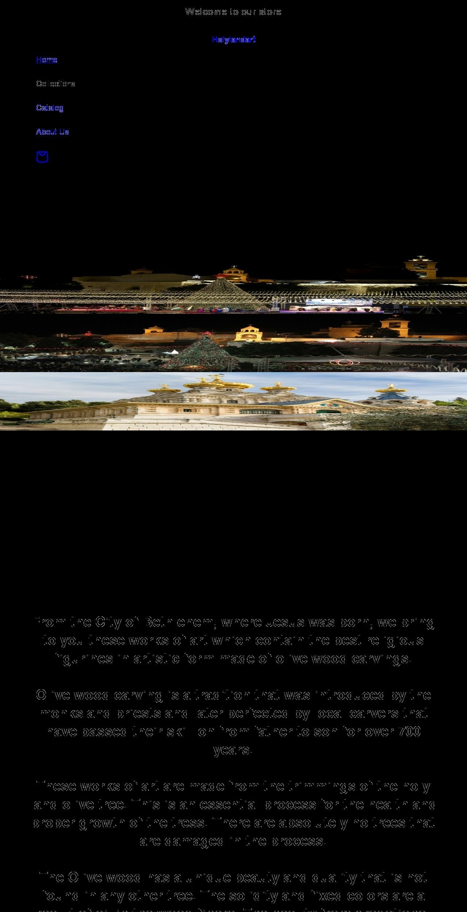 holylandart.org shopify website screenshot