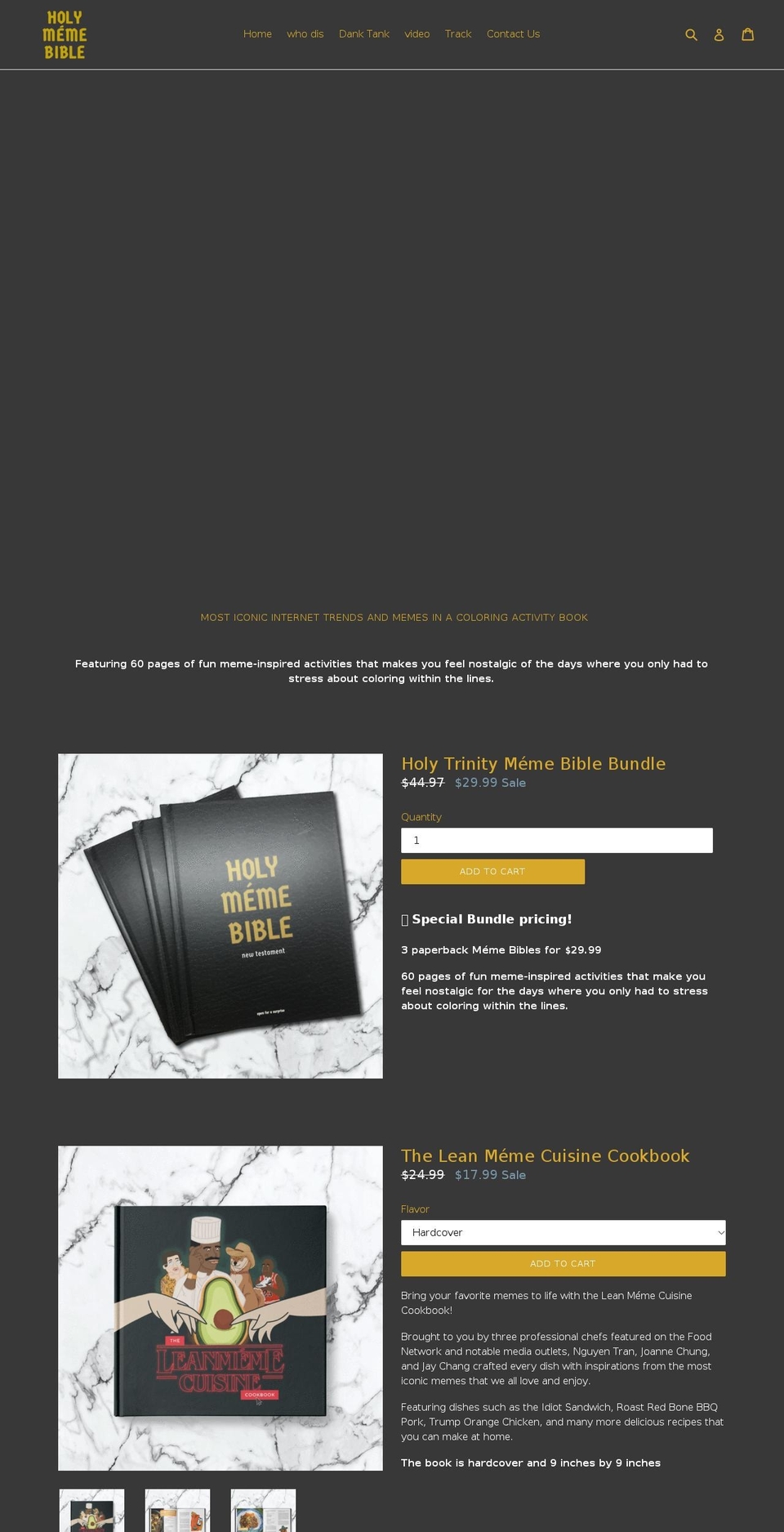 holymemebible.com — Shopify storefront screenshot