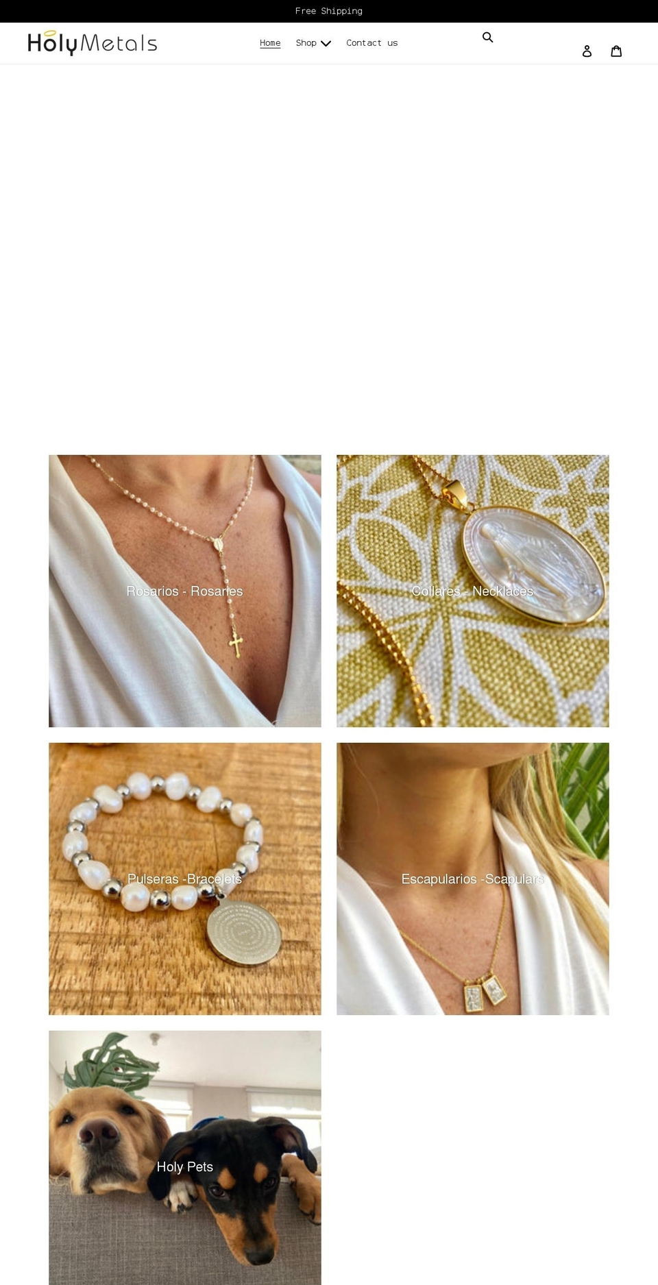holymetals.com shopify website screenshot