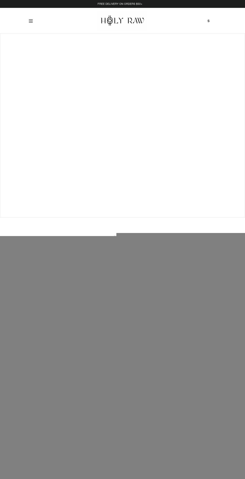 holyraw.ca shopify website screenshot