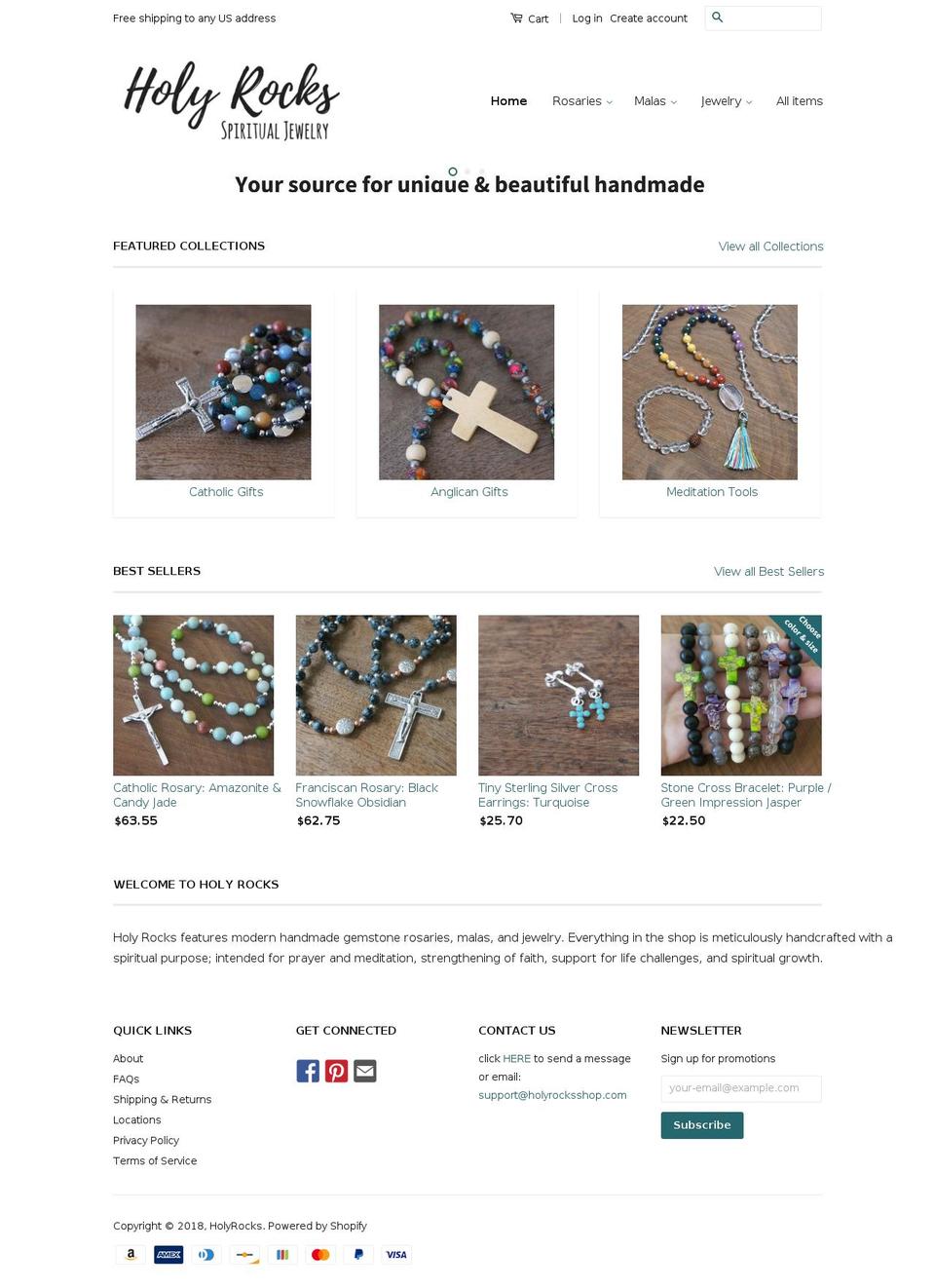 holyrocksshop.com shopify website screenshot