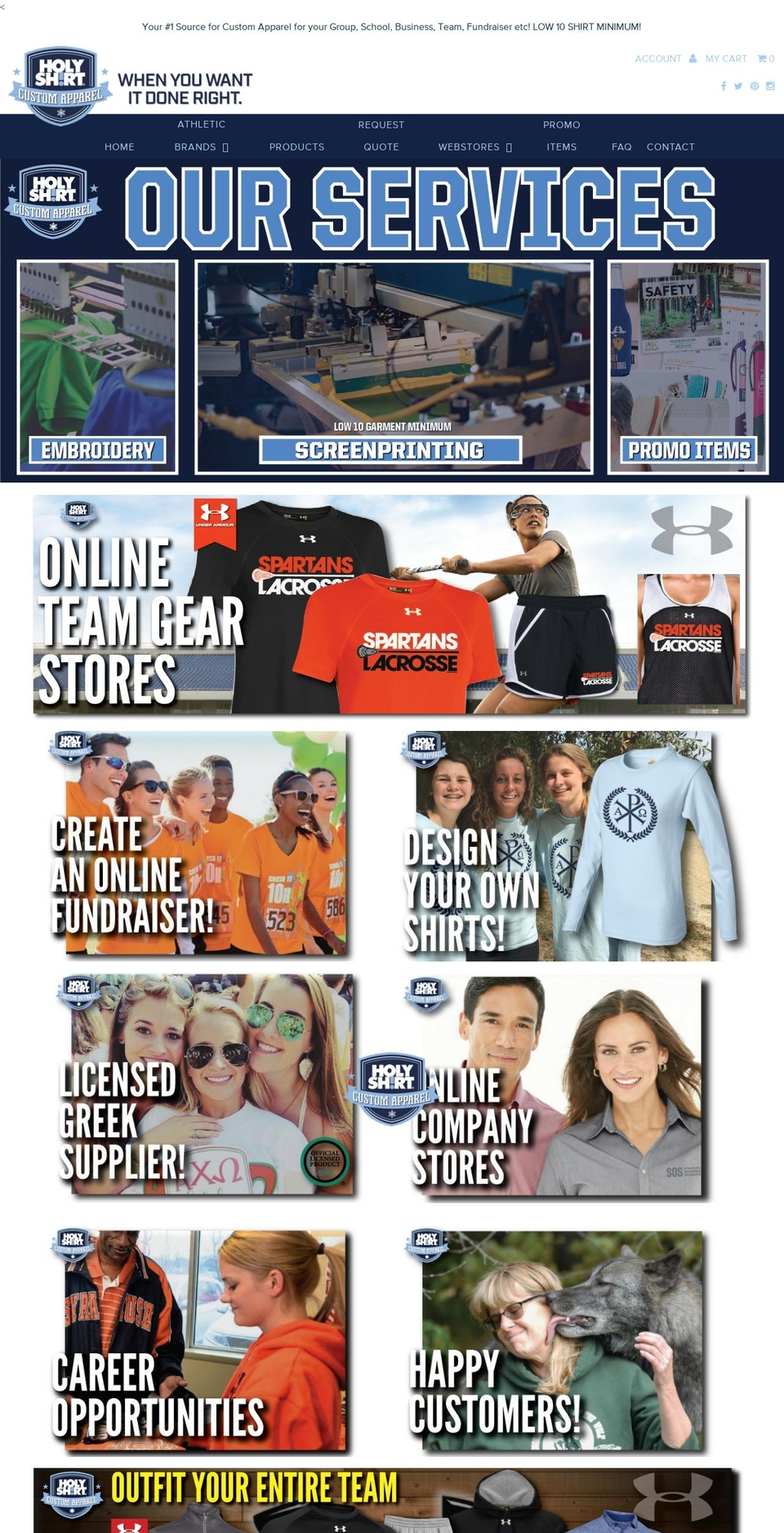 holyshirt.com shopify website screenshot