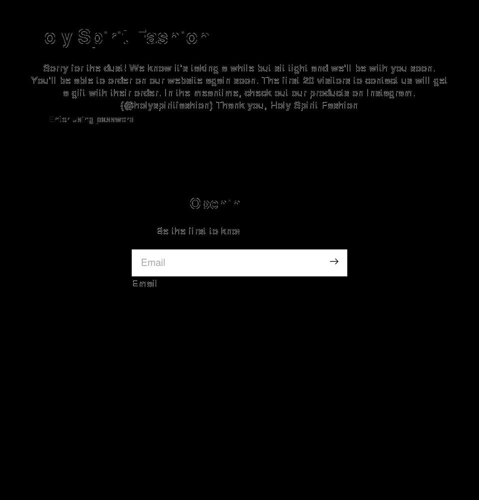 holyspiritfashion.com shopify website screenshot