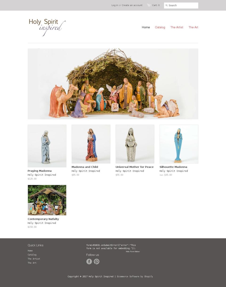 holyspiritinspired.com shopify website screenshot