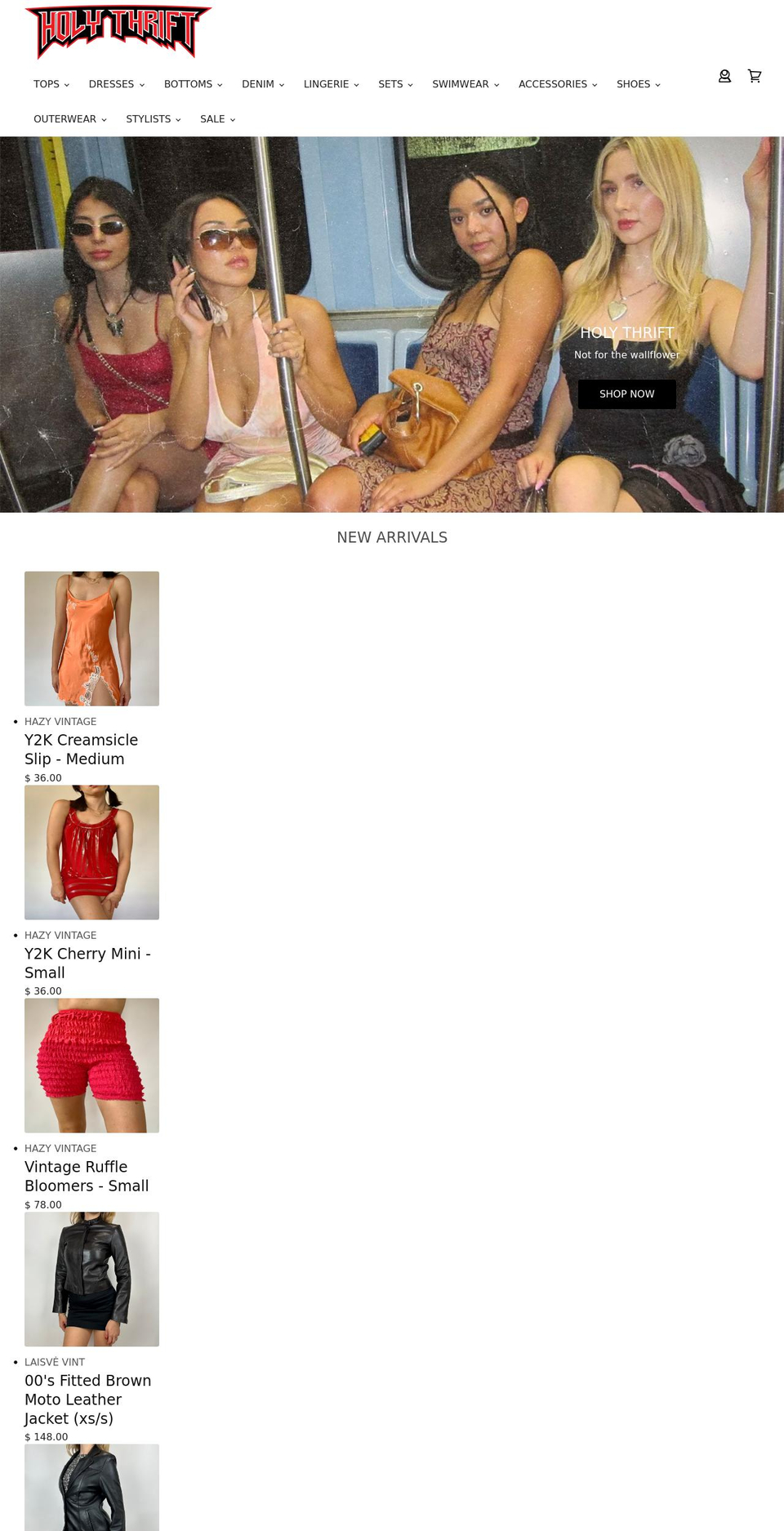 holythrift.com shopify website screenshot