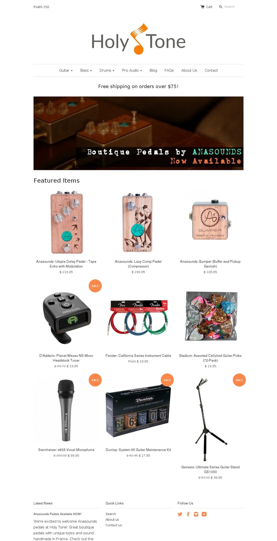 holytonemusic.com shopify website screenshot