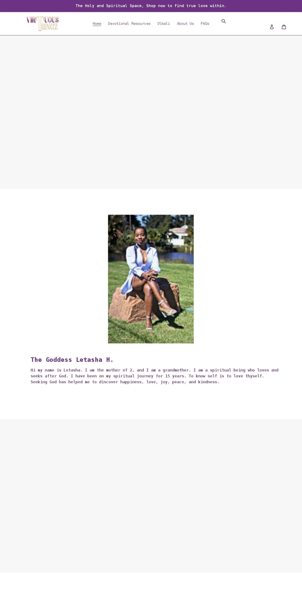 holyvirtuous.com shopify website screenshot