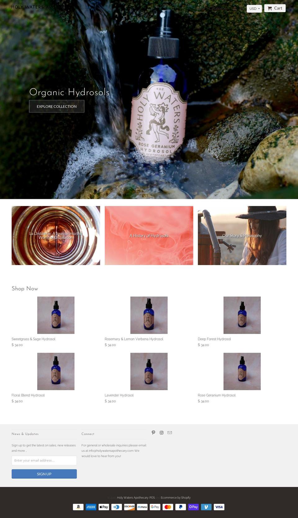 holywatersapothecary.com shopify website screenshot