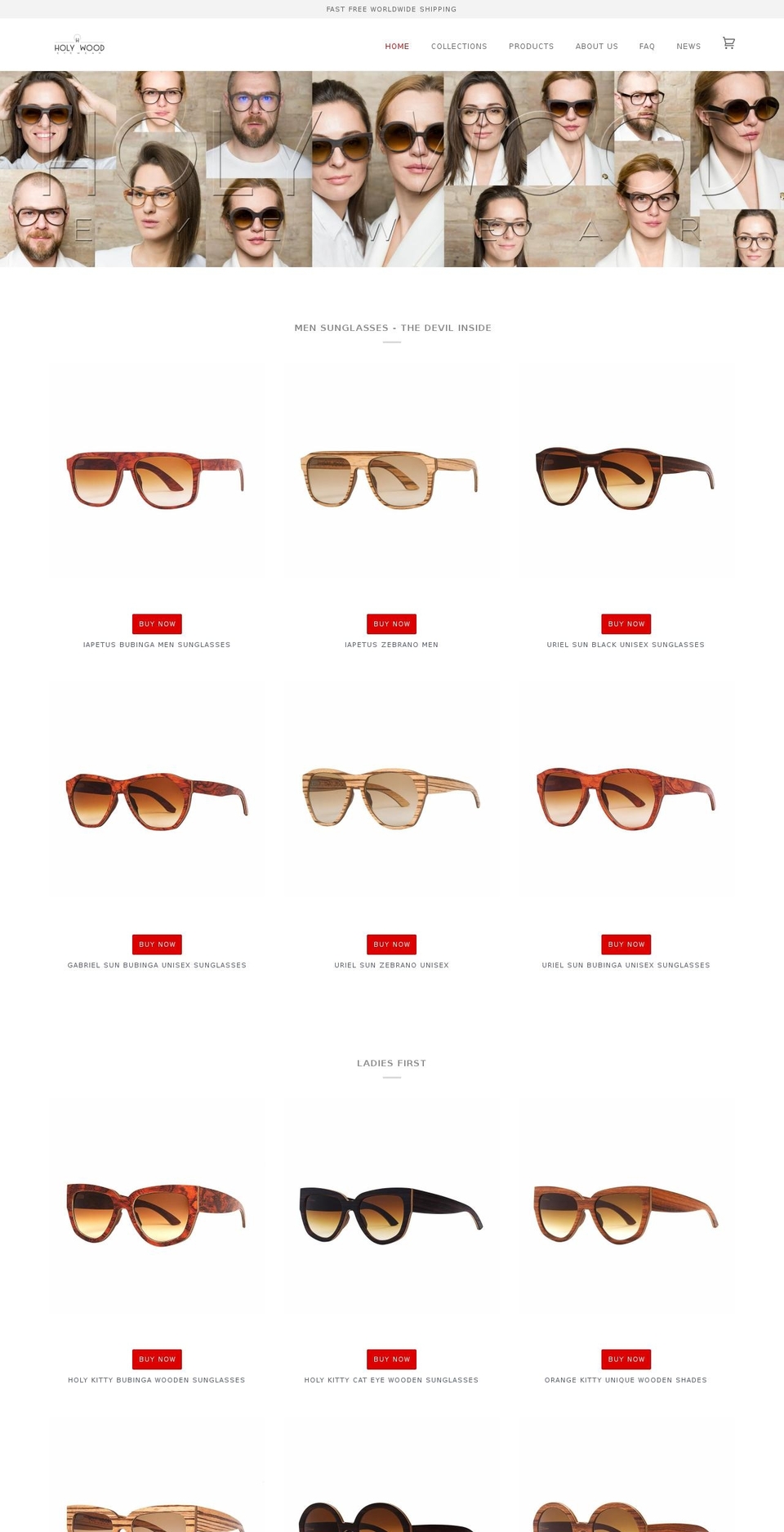 holywoodeyewear.com — Shopify storefront screenshot