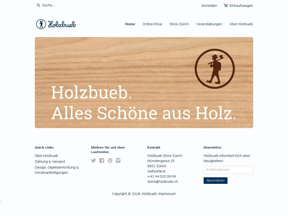 holzbueb.com shopify website screenshot