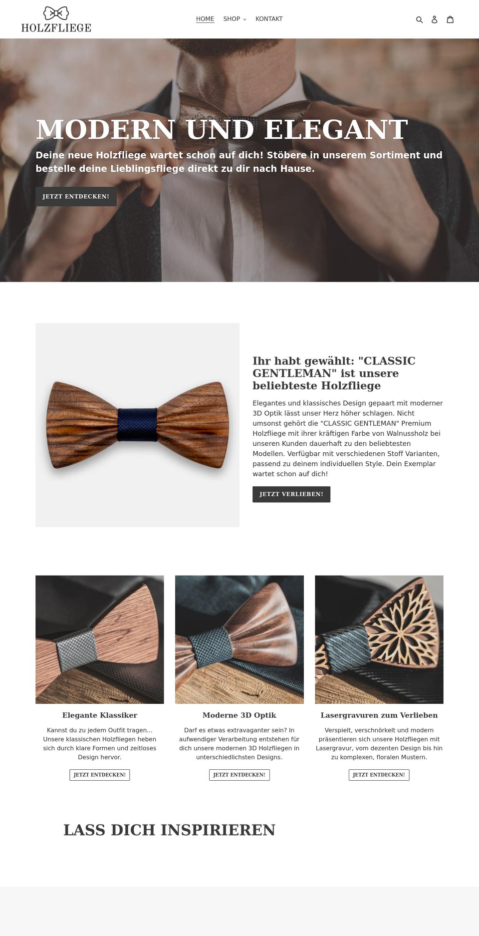 holzfliege.com shopify website screenshot