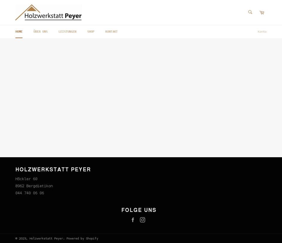holzwerkstattpeyer.ch shopify website screenshot