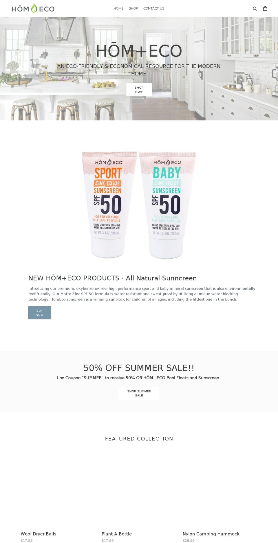 hom-eco.com — Shopify storefront screenshot