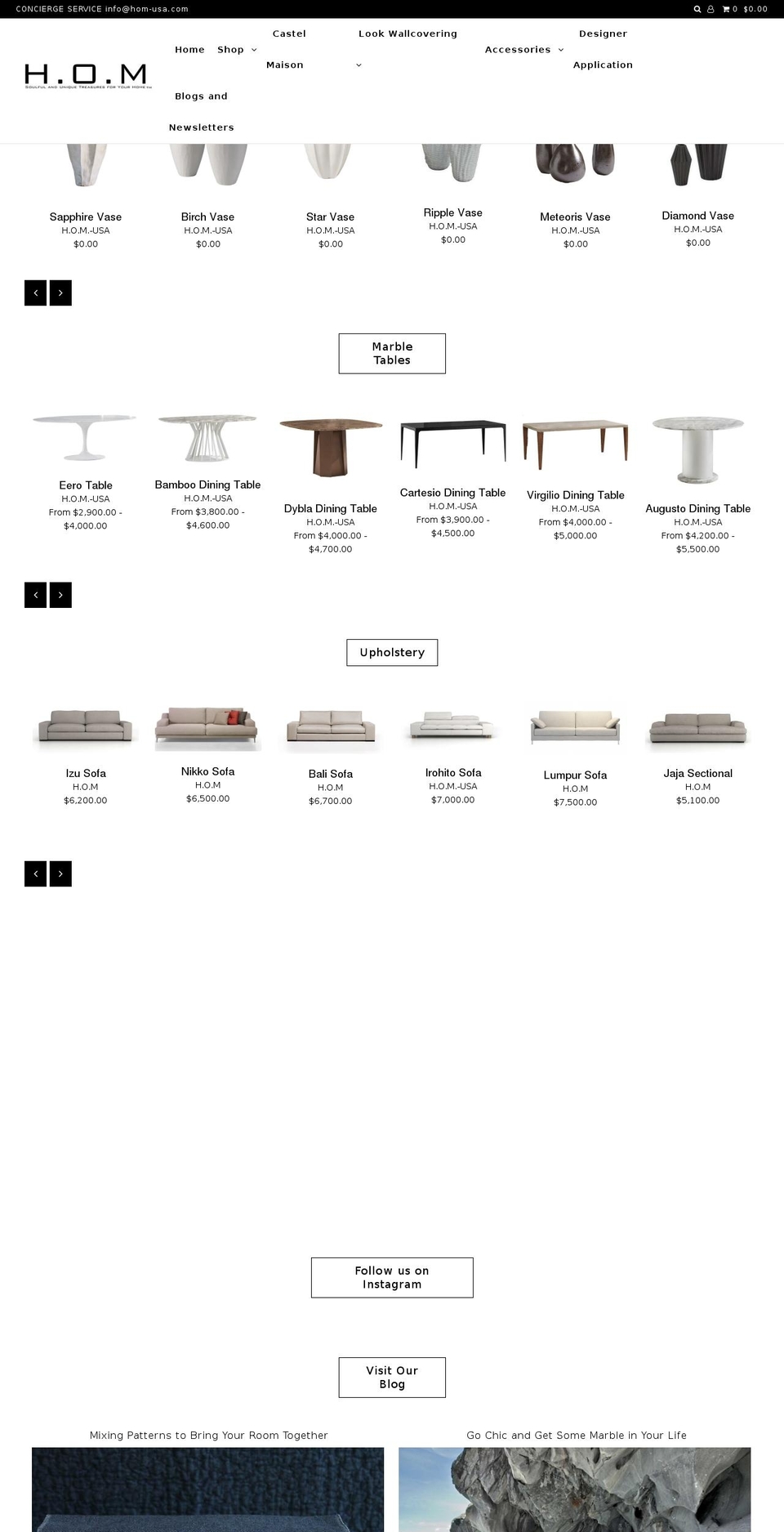 hom-usa.com — Shopify storefront screenshot