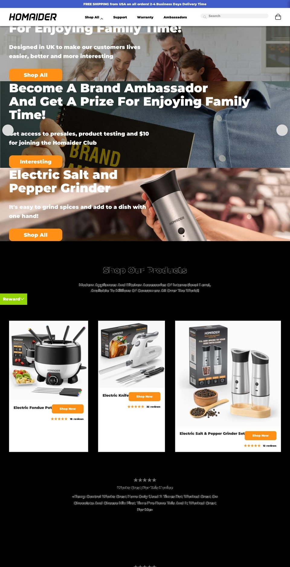 homaider.com shopify website screenshot