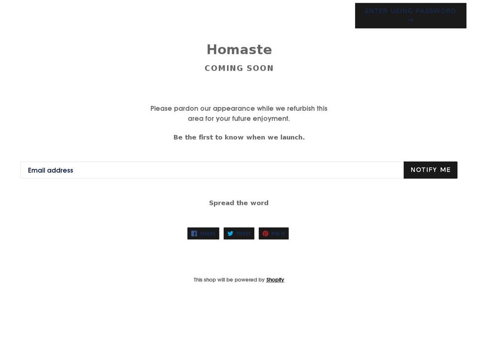 homaste.us shopify website screenshot