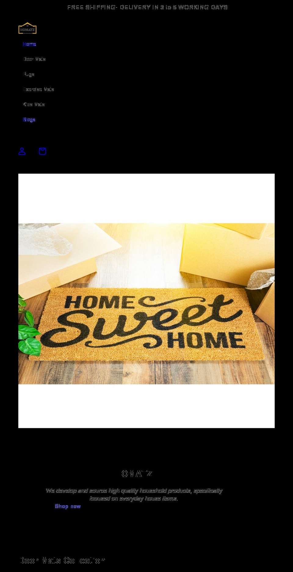 homatz.co.uk shopify website screenshot