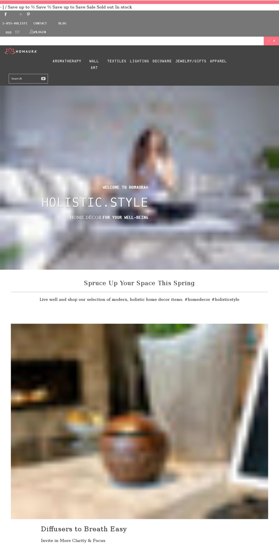 homaura.com shopify website screenshot