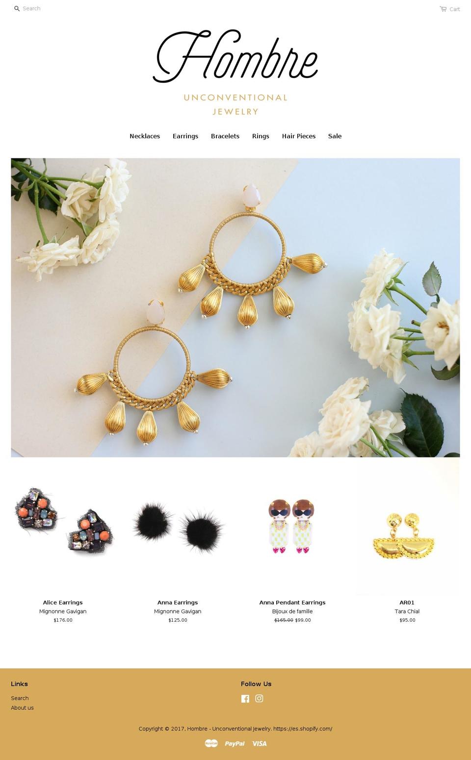 hombrejewelry.com shopify website screenshot