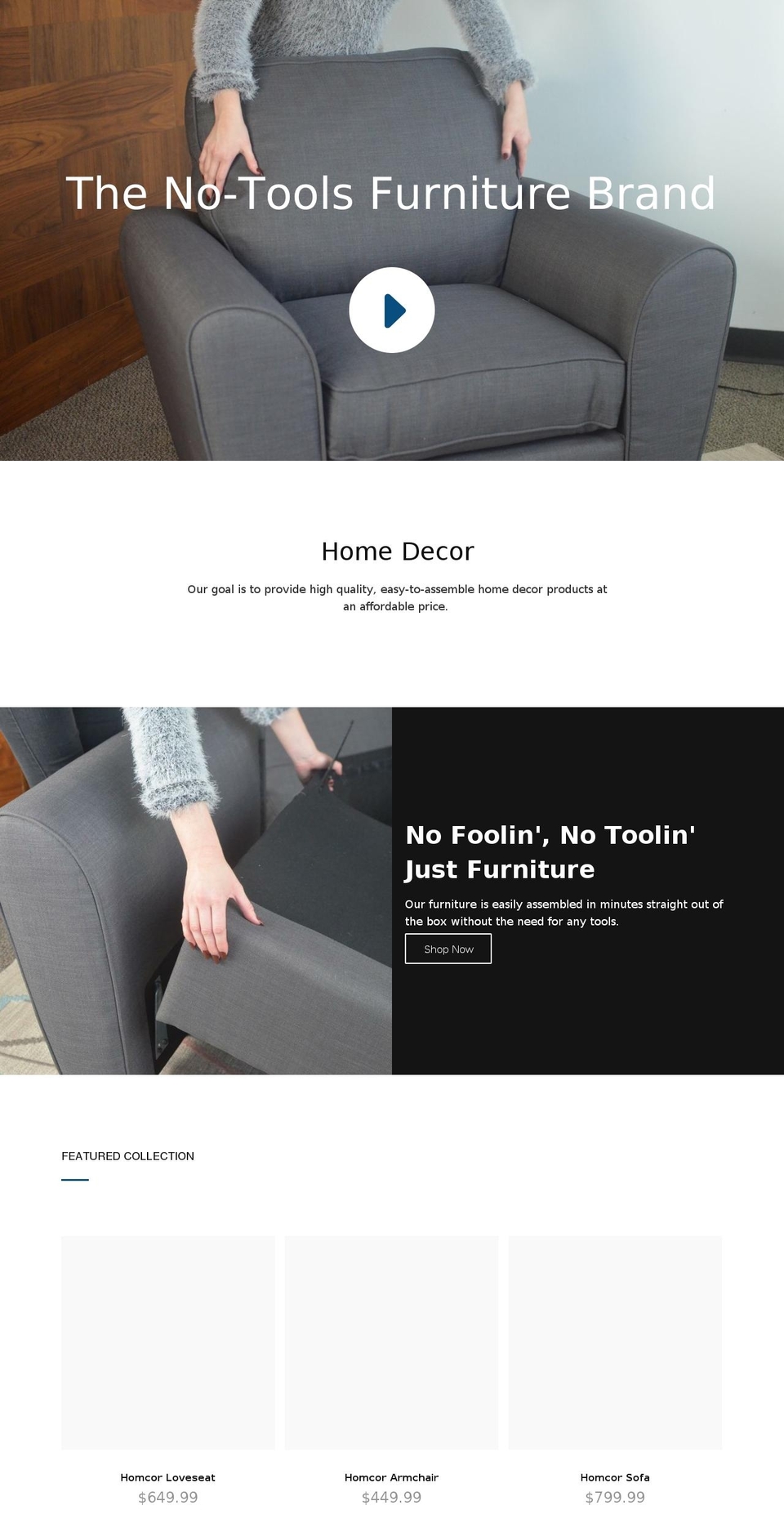 homcor.com — Shopify storefront screenshot