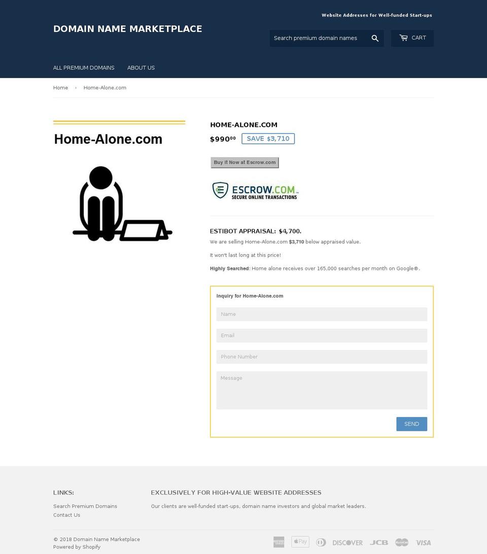 home-alone.com — Shopify storefront screenshot