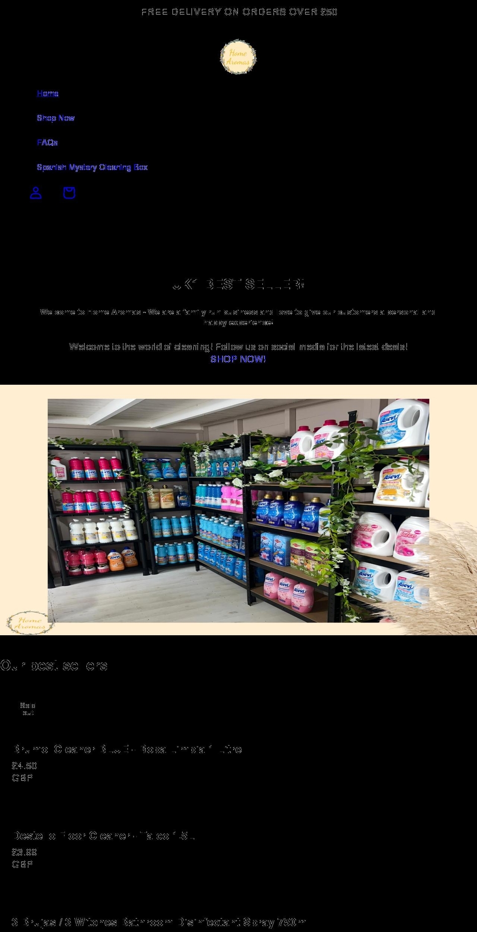 home-aromas.co.uk shopify website screenshot