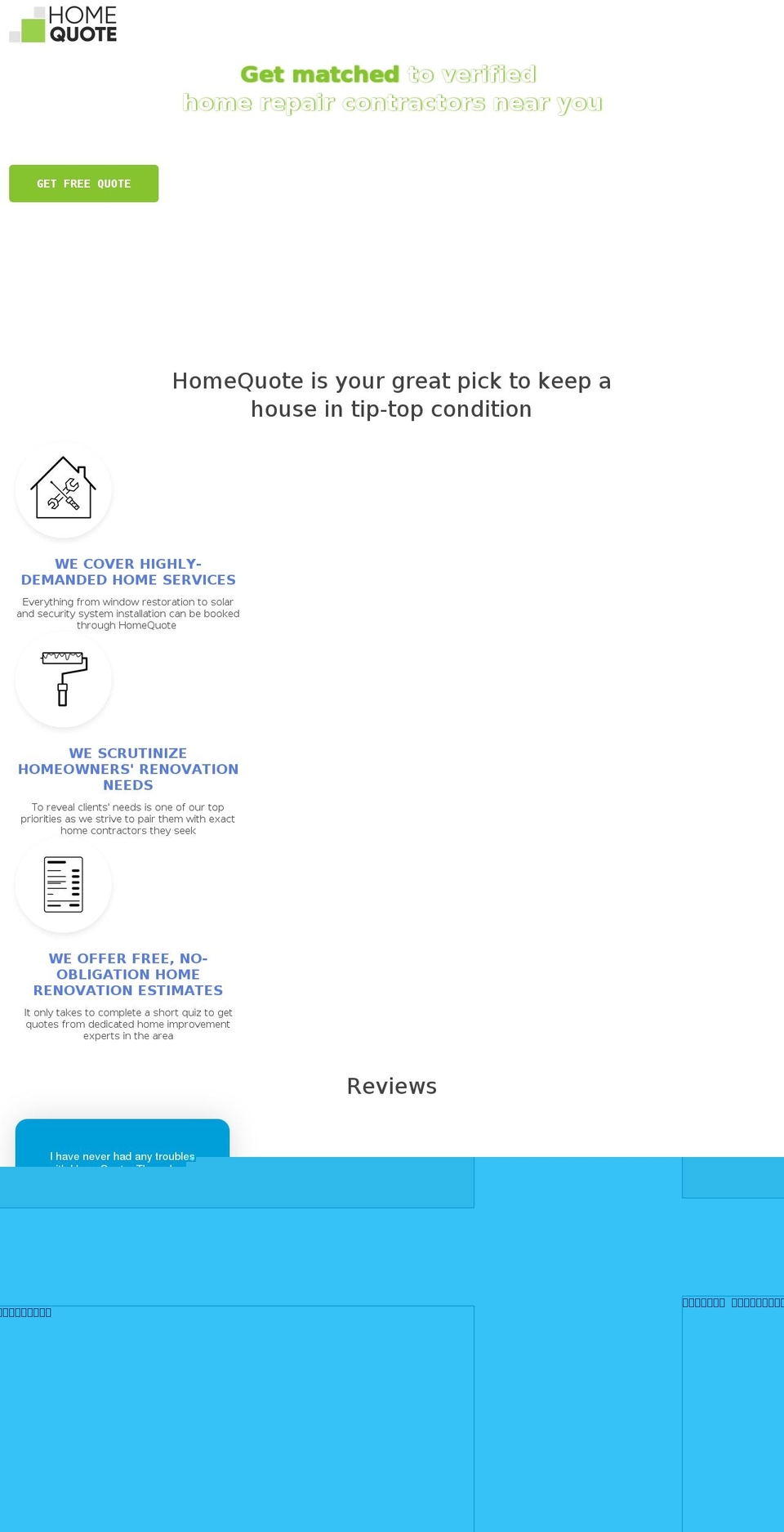 home-improvement-quote.com shopify website screenshot