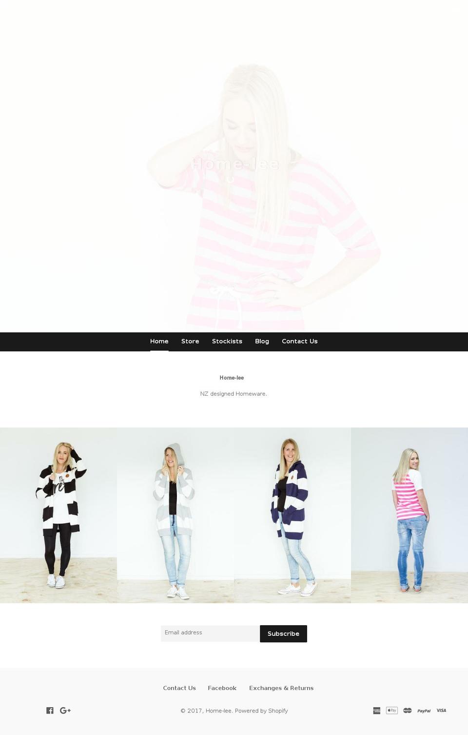 home-lee.co.nz shopify website screenshot